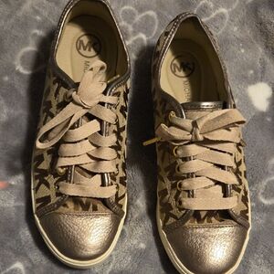Michael Kors Metallic Gold and Brown Sneakers